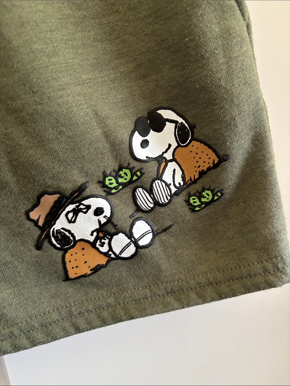 Peanuts Snoopy Camping Outdoors Fleece Lined Lounge Shorts Pockets Women’s Large - Picture 2 of 11